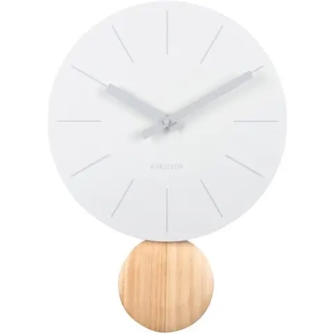Karlsson Wandklok Arlo Pendulum - Wit - Ø30cm - Wandklok Scandinavisch