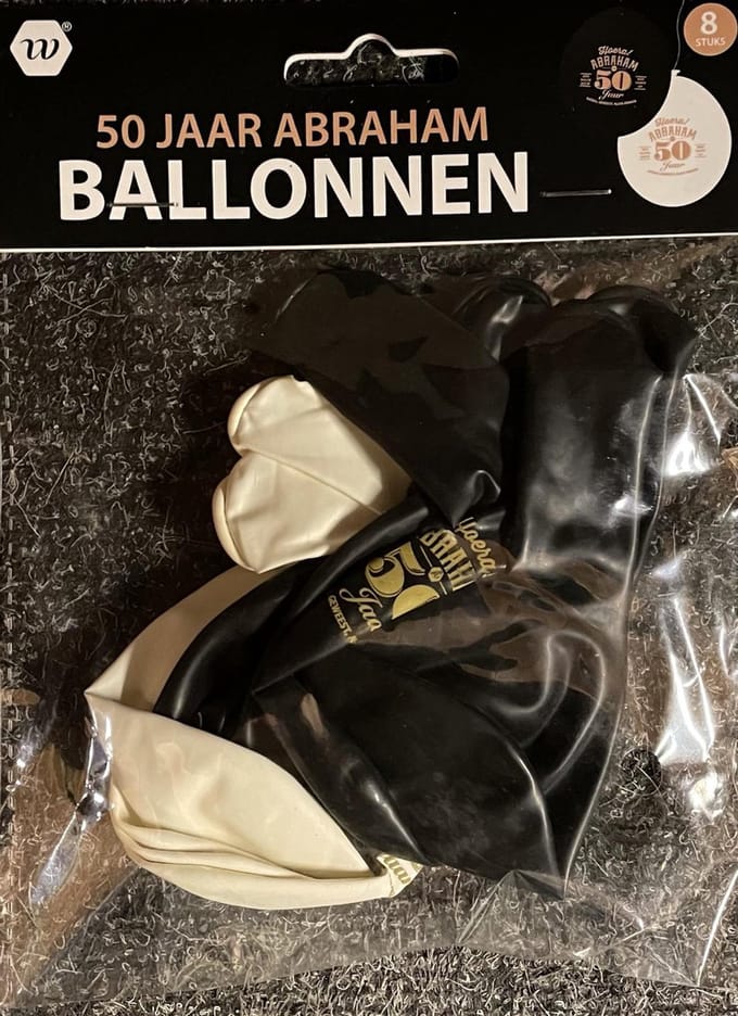 Ballonnen - 50 jaar Abraham Decoratie Set - 6 stuks