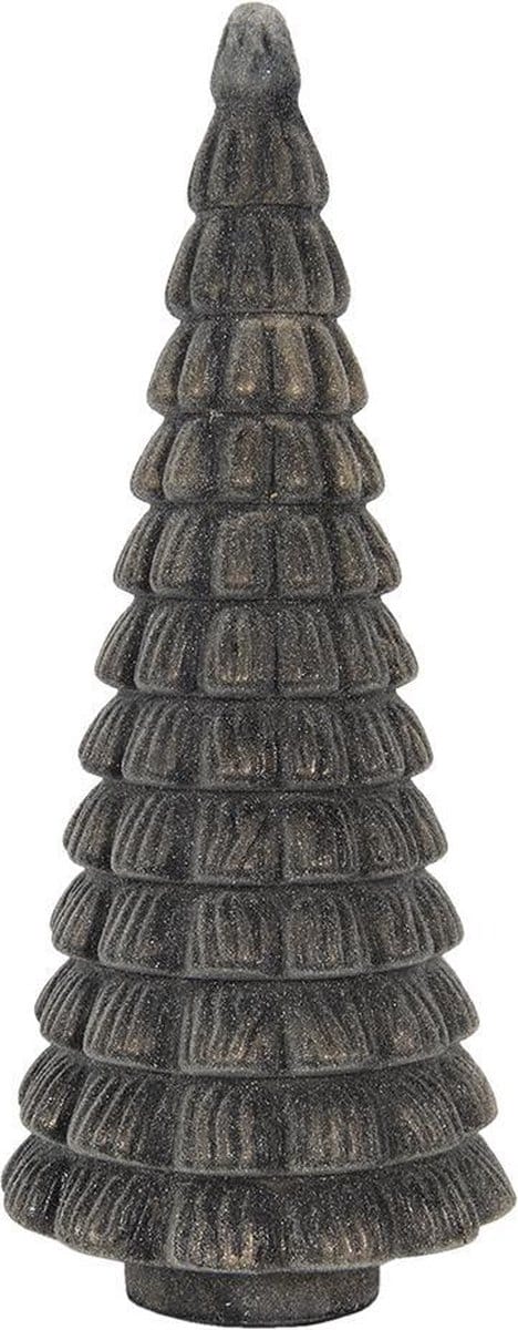 Clayre & Eef Beeld Kerstboom Ø 18x46 cm Bruin Glas