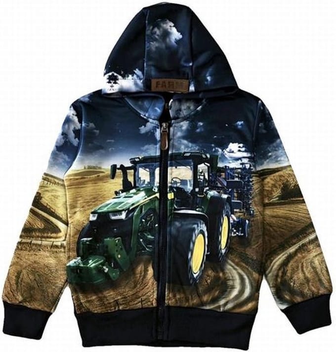Kinder vest John Deere tractor trekker GM kleur donkerblauw maat 92