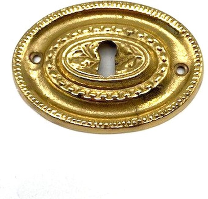 Sleutelplaat Messing glanzend ovaal 'Chestnut' 82x59mm