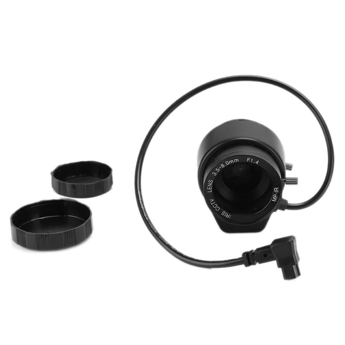 Objectif CCTV HD 720P à Focale 3,5-8 mm Monture CS à Ouverture Automatique pour Caméra de Sécurité de Surveillance black