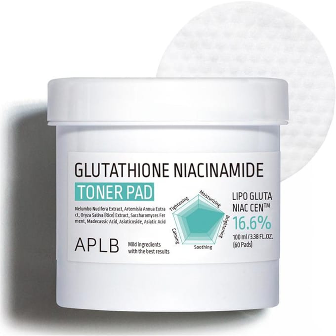 APLB Glutathione Niacinamide Toner Pad 100ml (60 pads) #100ml (60Pads) 1PCS white