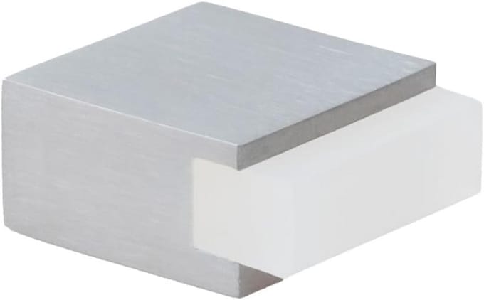 Deurstopper Zelfklevend - Mini Stopper - Muren Beschermen - Roestvrij Staal - 25 x 14 mm - Wit Rubber