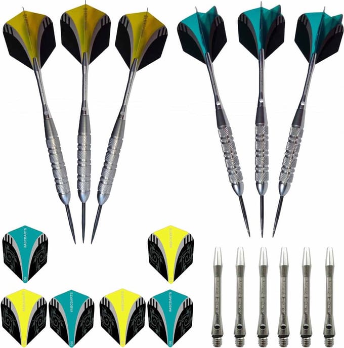 ABC Darts - 2 sets Silver Brass Dartpijlen - 23 gram