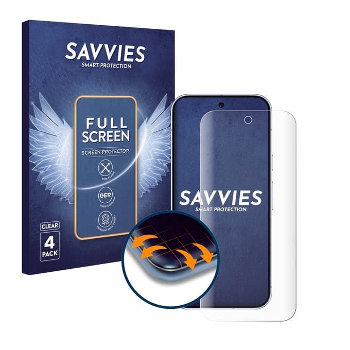 Savvies - Screenprotector voor Google Pixel 10 Pro - Folie Beschermfolie transparant volledig dekking 4 Stuks