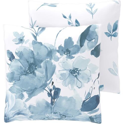 LIVARNO Renforcé kussenslopen, 2 stuks, 50 x 60 cm (Bloemen/wit)