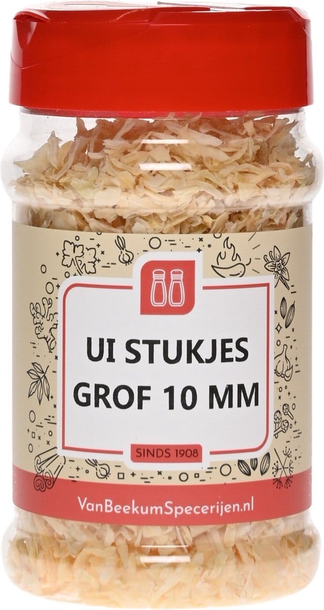 Van Beekum Specerijen - Ui Stukjes Grof 10 mm - Strooibus 60 Gram