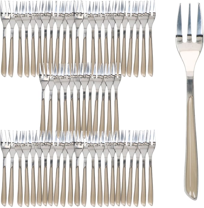 Set van 60 BEAUTY bestek taartvork taupe - 805567
