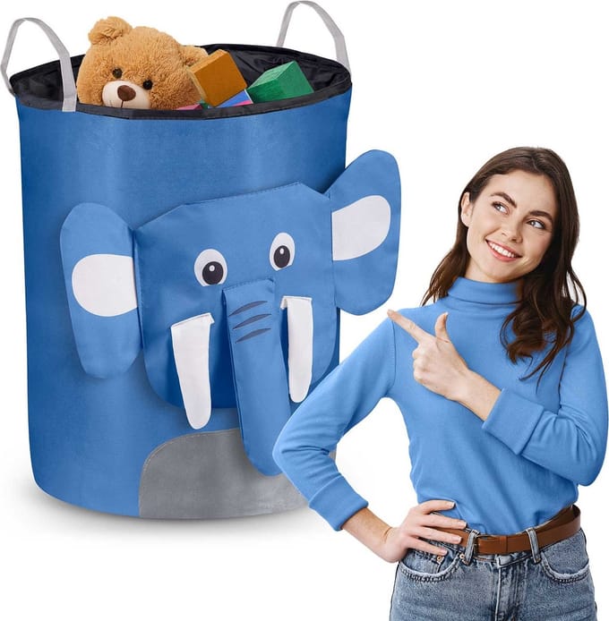 Nukido speelgoedmand - blauwe olifant