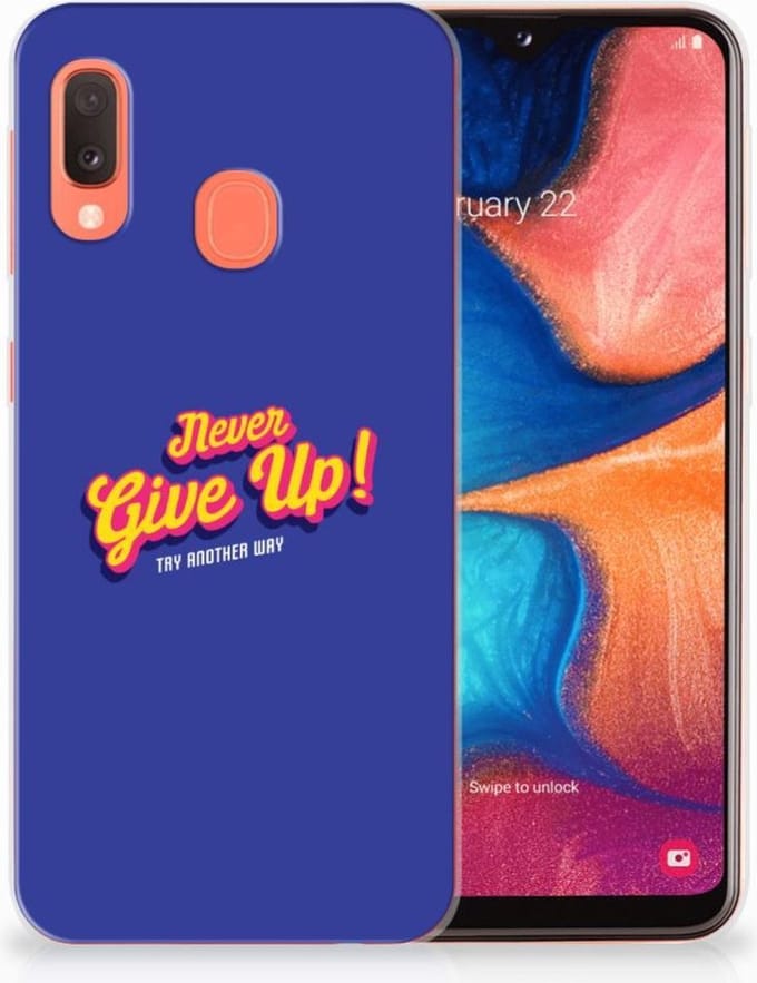 Samsung Galaxy A20e Siliconen hoesje met naam Never Give Up