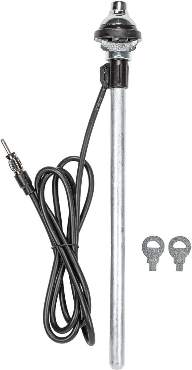 Universele Telescopische Antenne voor Auto, Boot en Camper - RVS Look met DIN Stekker