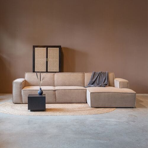 LUMZ Moderne hoekbank beige rechts