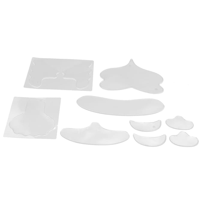 10 stuks Borstrimpelpads Multifunctionele Siliconen Gezicht Oog Nek Rimpelpleisters Set white