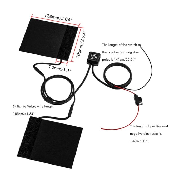 12V Motorfiets Elektrische Verwarmde Handvatten Waterdicht Motorfiets Verwarmd Stuur Drie Snelheden Instelbaar black