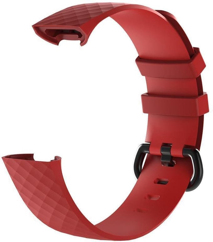 KELERINO. Siliconen bandje voor Fitbit Charge 3 Rood - Small