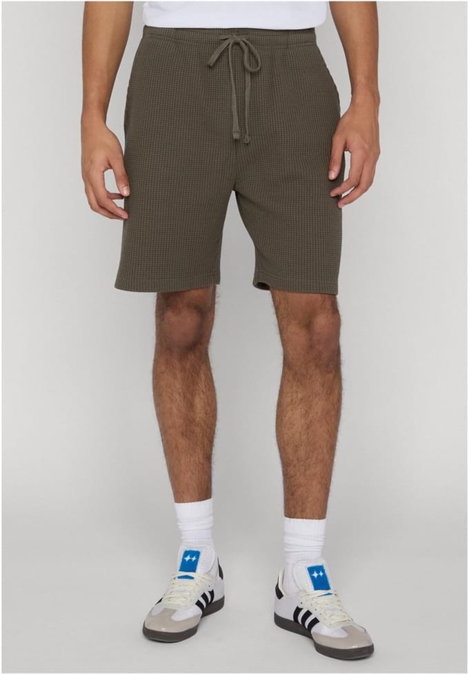 Urban Classics - Thermal Waffle Korte broek - L - Olijfgroen