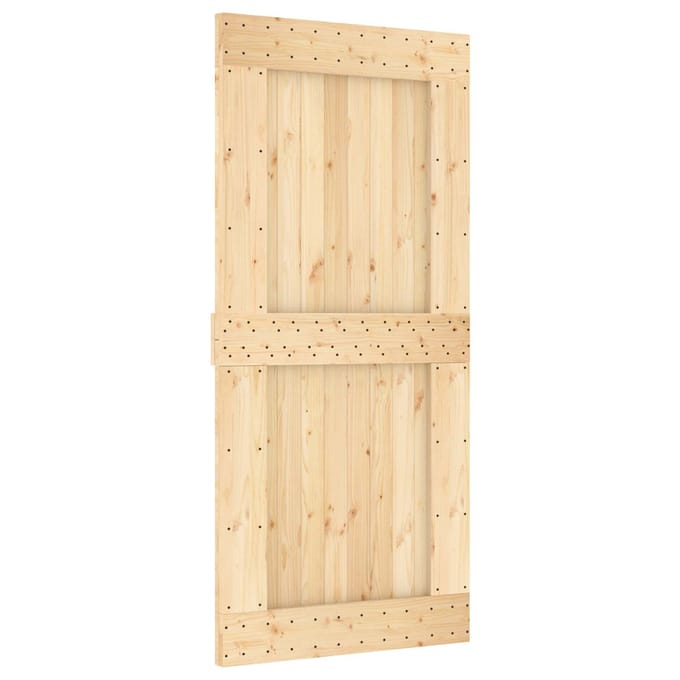vidaXL - Schuifdeur - 95 - x - 210 - cm - Massief - Pine - Hout - (Onbehandeld)