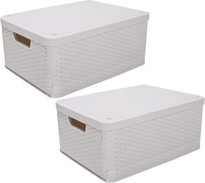 Camping Opbergdoos - Opvouwbare Bak - Ruimte Besparen - Met Deksel - 438x33x245 cm - Wit