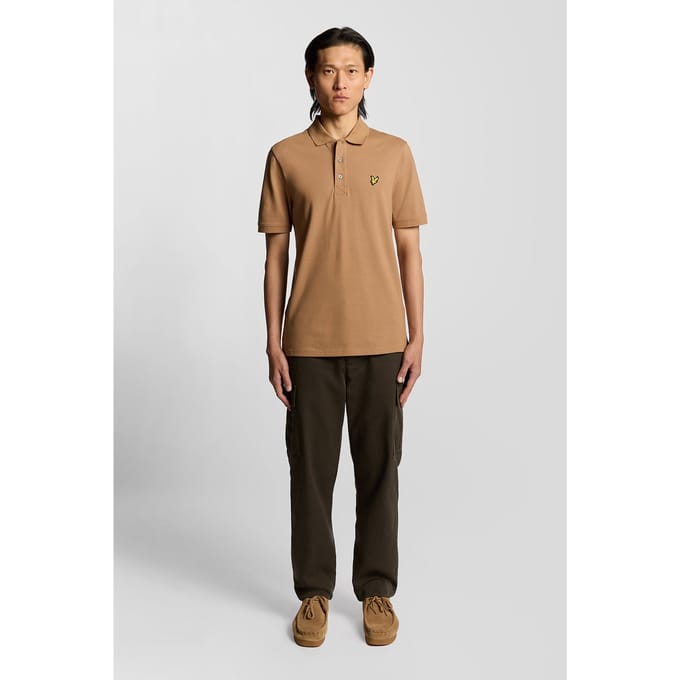 Lyle & Scott Plain Polo Shirt Tigers Eye Größe: M | Casual hemden Outlet | Herren