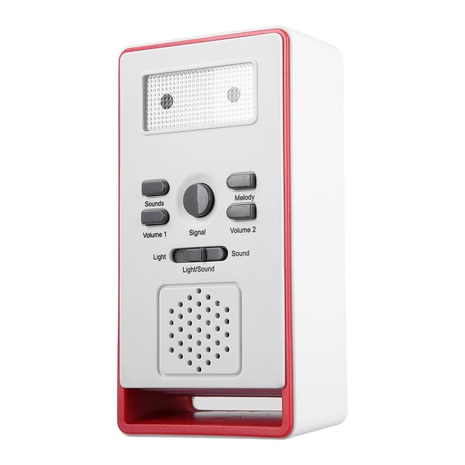65-105dB Draadloze Pager SOS Alarmknop voor Mantelzorger Thuis Oudere Patiënt Verpleegkundige 2 Ontvangers white