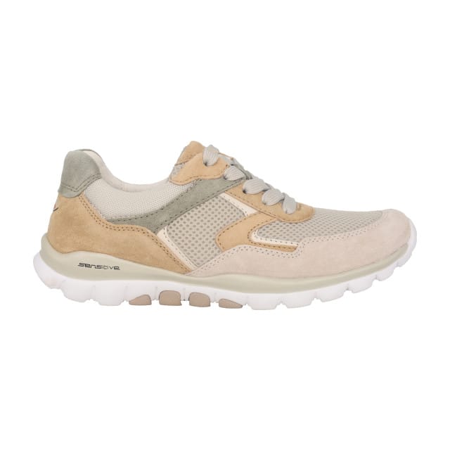 Gabor rollingsoft sensitive 86.964.60 - dames rollende wandelsneaker - Beige - maat 38 (EU) 5 (UK)