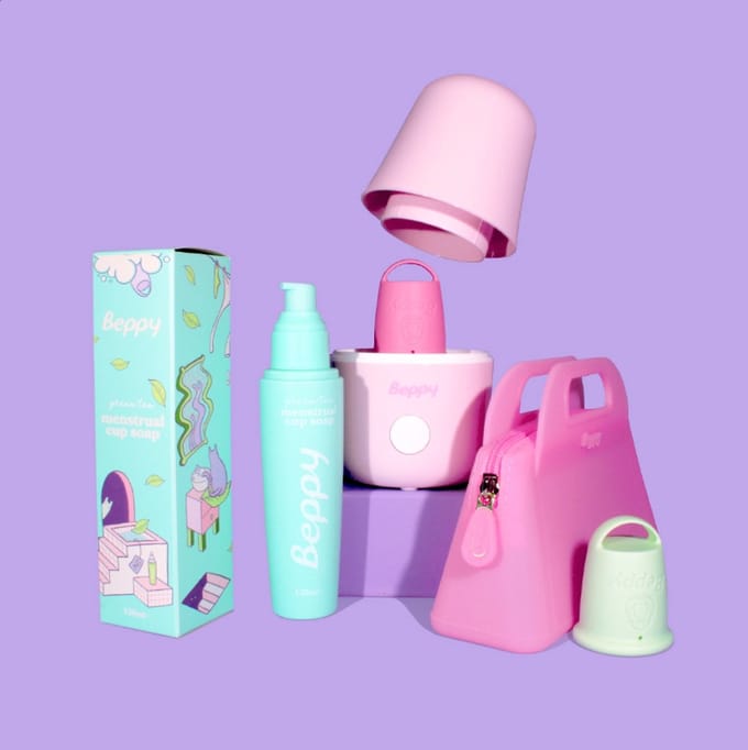 Beppy - Menstruatieset Cosmic - 2 Menstruatiecups, Natural Cup Soap & Sterilizer