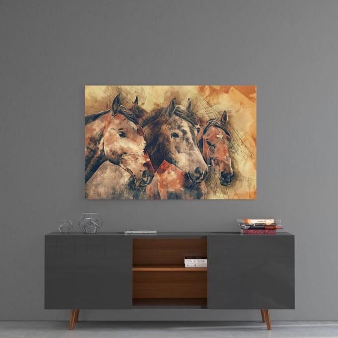 Paarden glas schilderen