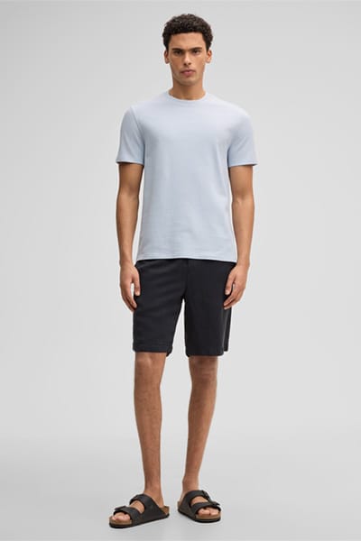 Bermuda Kaji met linnen, marineblauw