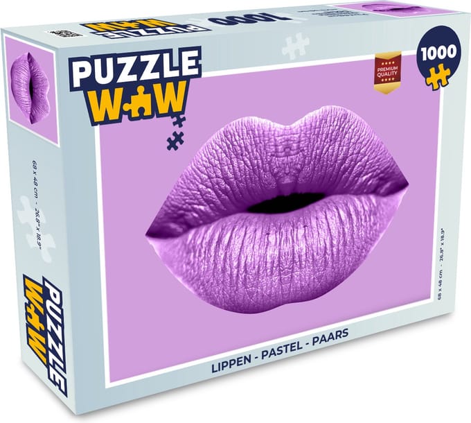 Puzzel Lippen - Pastel - Paars - Legpuzzel - Puzzel 1000 stukjes volwassenen