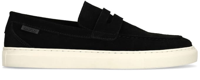 Manfield - Heren - Zwarte suède loafers - Maat 42