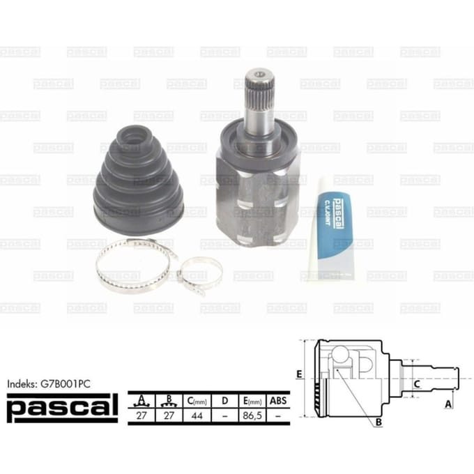 Homokineet reparatie set, aandrijfas PASCAL G7B001PC links