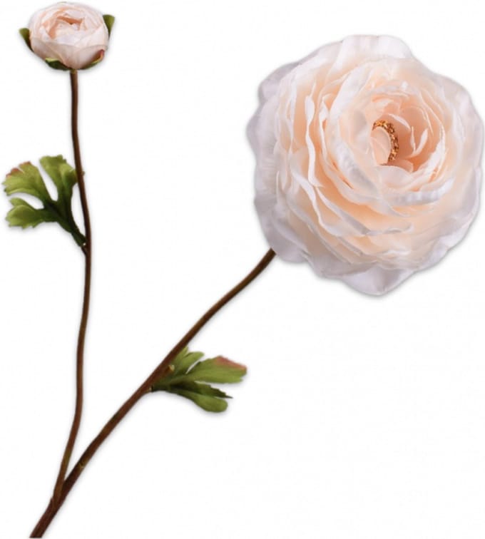 Silk-ka Kunstbloem-Zijden Bloem Ranonkel Tak "Real Touch" Roze 65 cm