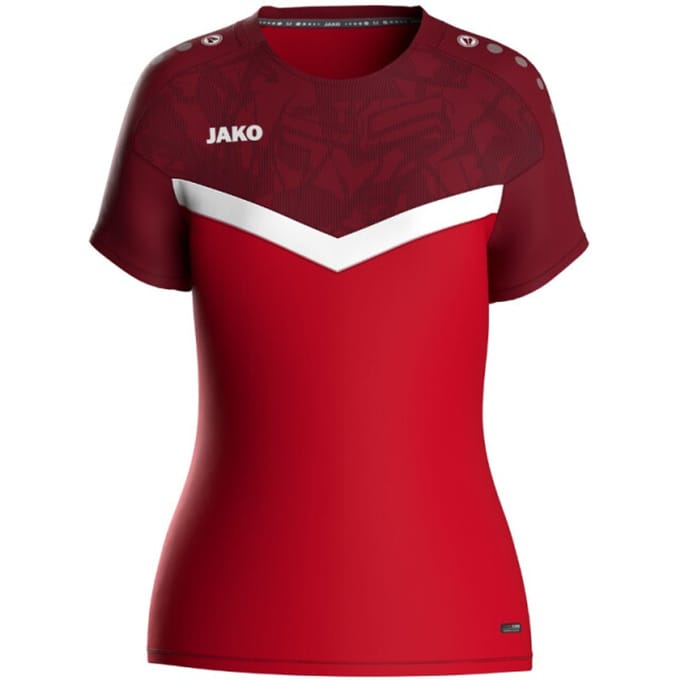 Jako Iconic T-Shirt Dames - Rood / Bordeaux | Maat: 38