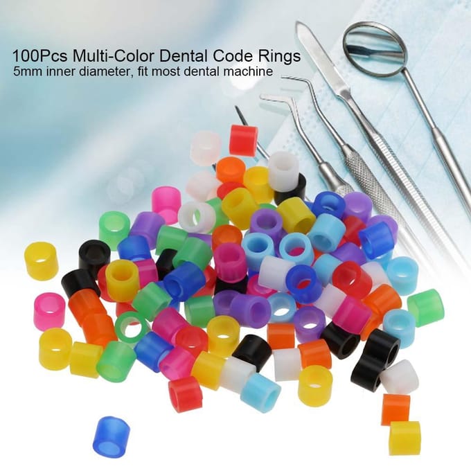 100 stuks Doos Orthodontische Code Ringen Meerkleurig Universeel Tandheelkundig Instrument Autoclaveerbare Ringen gray