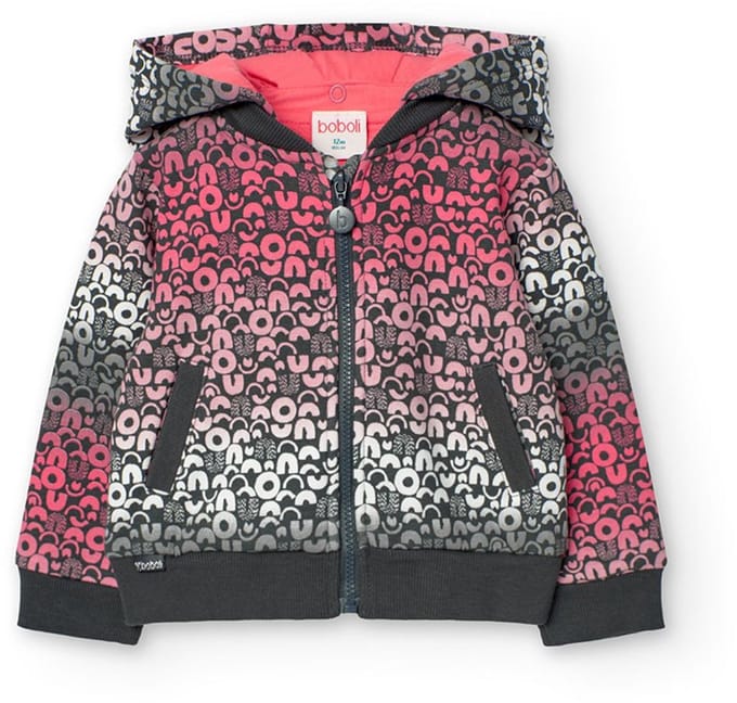 Boboli Fleece Printed Jas Roze 18 Months Meisje