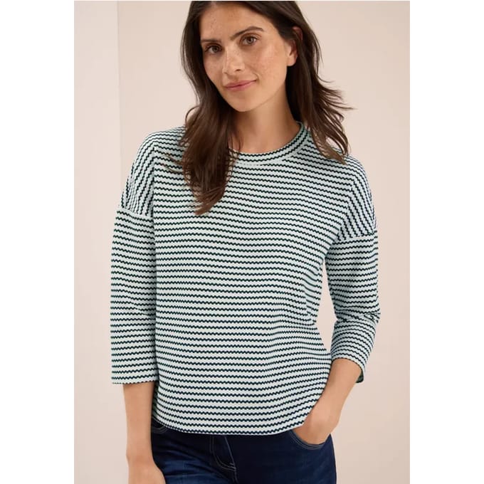Gestreept shirt met structuur