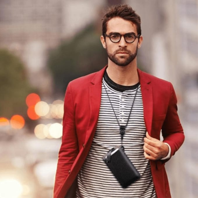 CaseBody Pocket Sleeve met Riemband Carbon L