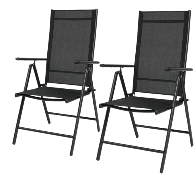 909 OUTDOOR Tuinstoelen Set van 2 - Inklapbaar - Verstelbaar - Aluminium & Textileen - 69x56x106 cm
