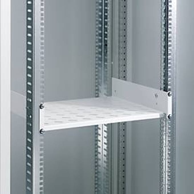 Legbord voor apparatuur, voor serverkast, vast, 2 HE x 400 mm (19")