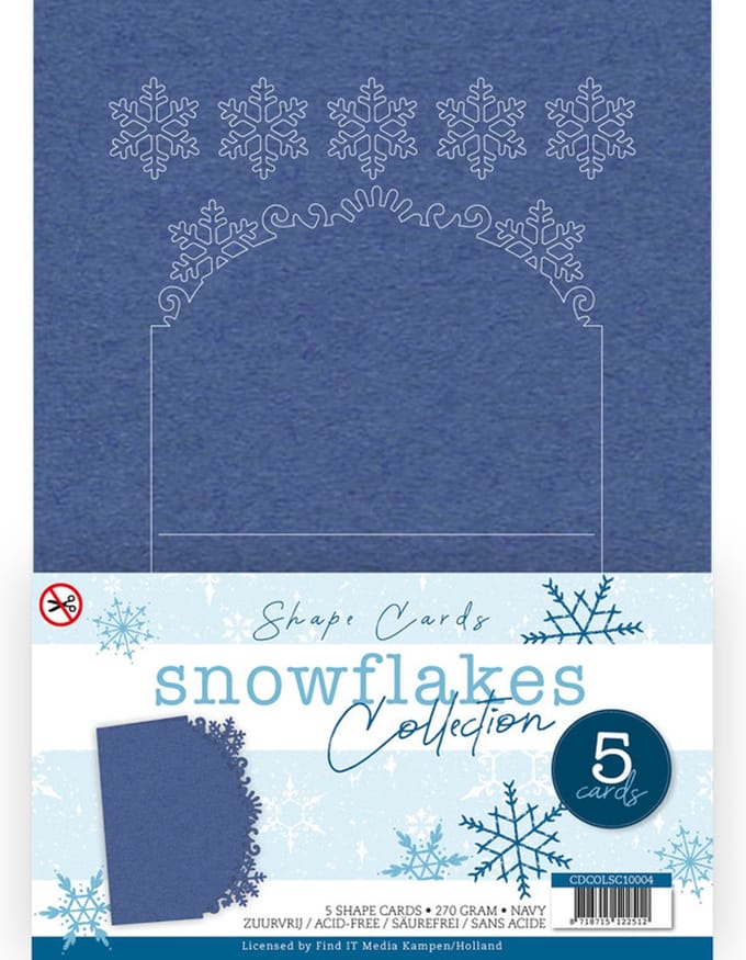 Card Deco Snowflake Collection - Shape Card Navy