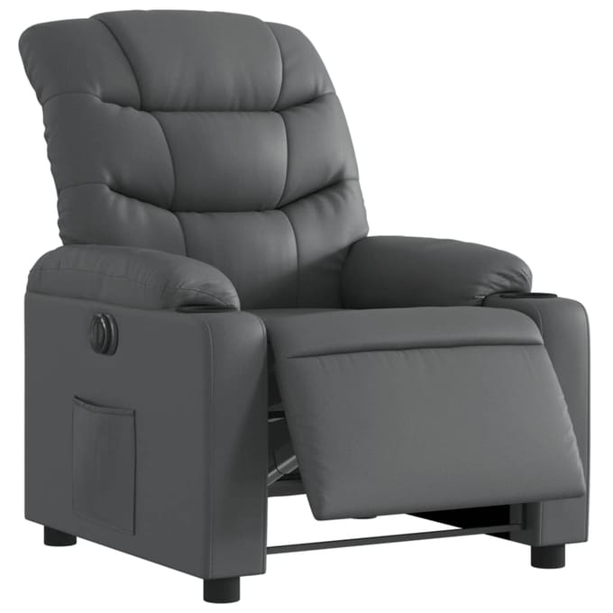 vidaXL - Fauteuil - verstelbaar - elektrisch - kunstleer - grijs