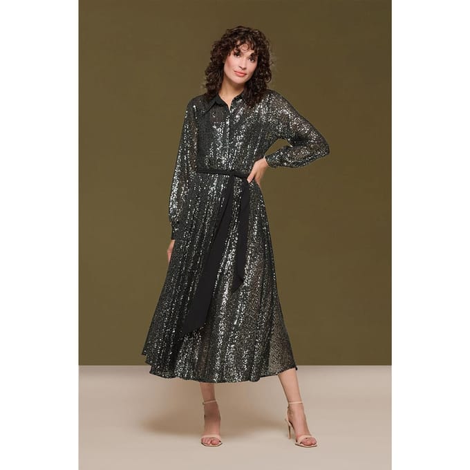 Kelly Jurk Donker Metallic