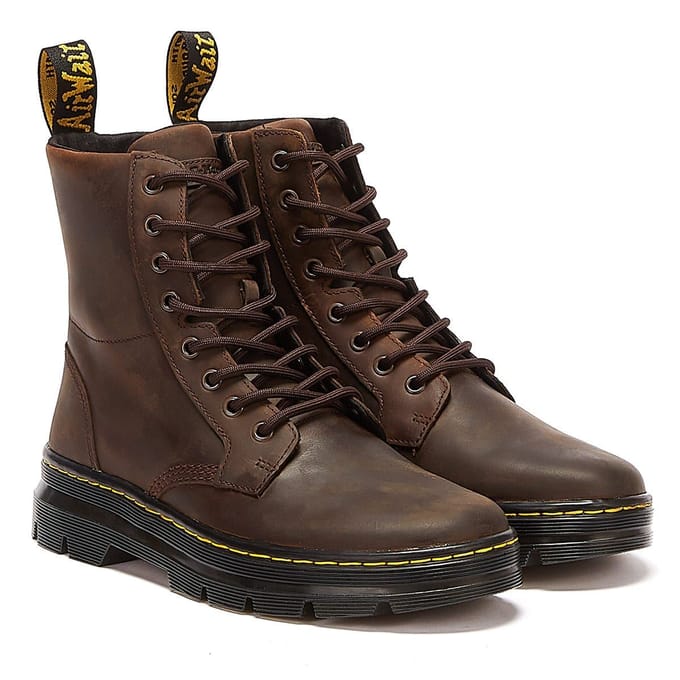 Dr. Martens - COMBS LEATHER DARK BROWN - Vrije tijd half-hoogHeren veterschoenHeren sneakers - Kleur: Bruin - Maat: 43