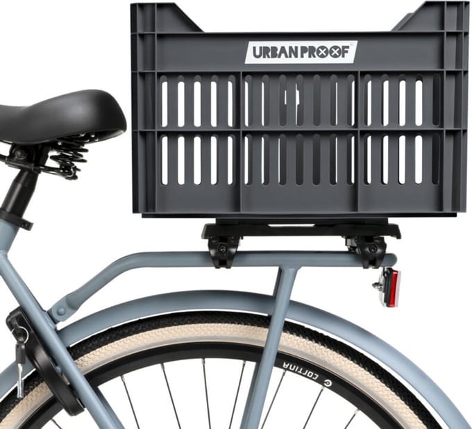 Fiets Gerecyclede fietskrat Urban Proof Click 30 liter - Asgrijs