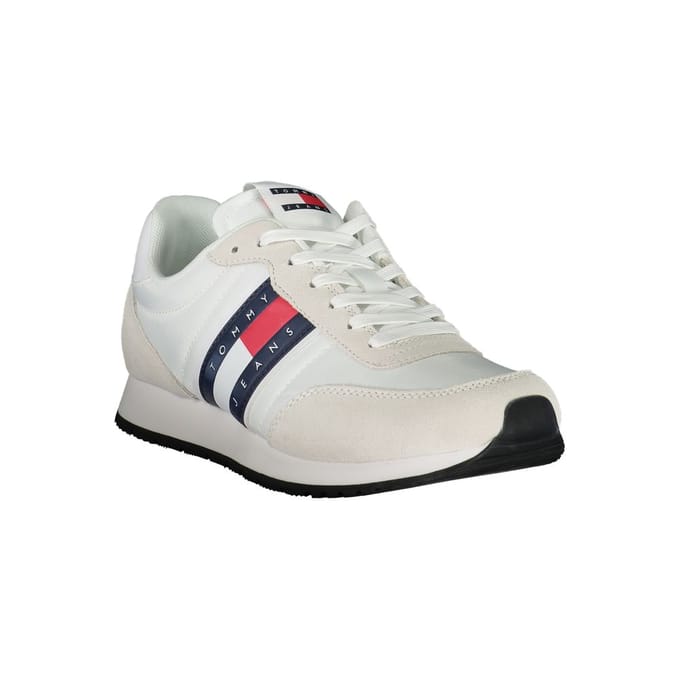 Tommy Hilfiger Witte Beige Polyester Heren Sneakers