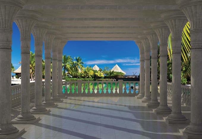 Fotobehang Beach Tropical View | XL - 208cm x 146cm | 130g/m2 Vlies
