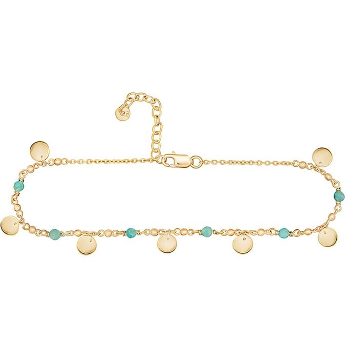 Caï Damen-Fußkette 925er Silber 6 Amazonit One Size 88371861