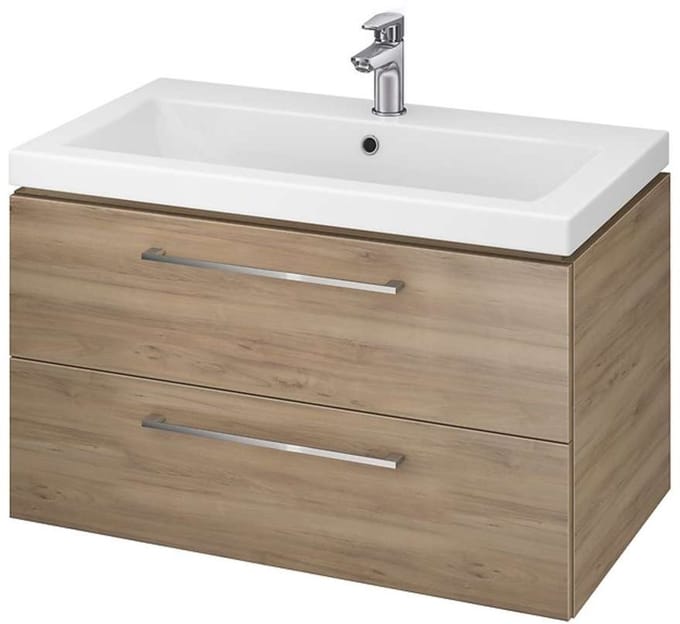 Cersanit Lara - Kast met wastafel, 45x79x45 cm, 2 laden, noten S801-154-DSM
