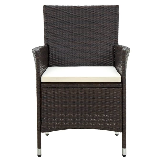 vidaXL - Tuinstoelen - 4 - st - met - kussens - poly - rattan - bruin
